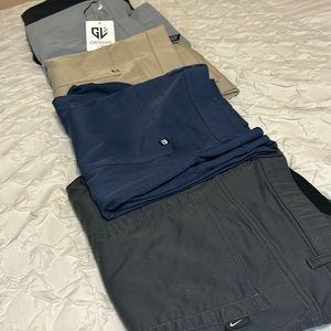 Men’s 5-pocket golf pants. Graham Luxe, Travis Matthews, Nike Golf.